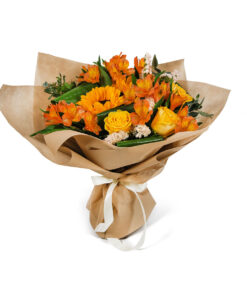 Μπουκέτο με Κίτρινα και Πορτοκαλί Λουλούδια