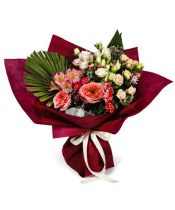 Μπουκέτο με Λευκά και Ροζ Λουλούδια