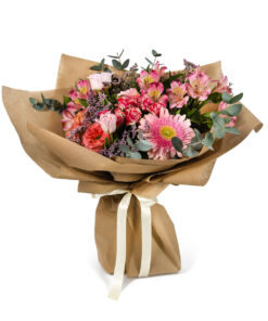 Μπουκέτο με Λουλούδια σε Ροζ Αποχρώσεις