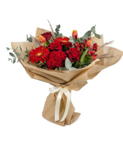 Μπουκέτο με Λουλούδια σε Κόκκινες Αποχρώσεις