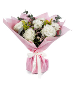 Μπουκέτο με Λευκά Τριαντάφυλλα