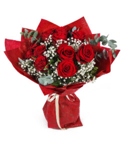 Μπουκέτο με Κόκκινα Τριαντάφυλλα