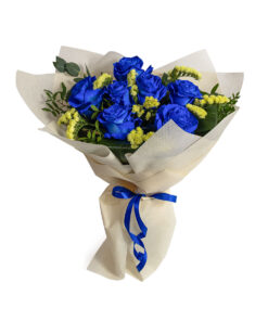 Μπουκέτο με Μπλέ Τριαντάφυλλα
