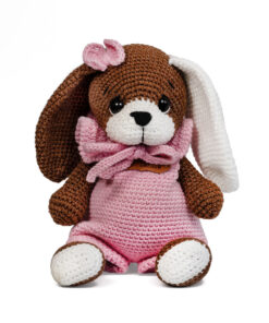 Πλεκτό Χειροποίητο Σκυλάκι Ροζ Ρουχαλάκι